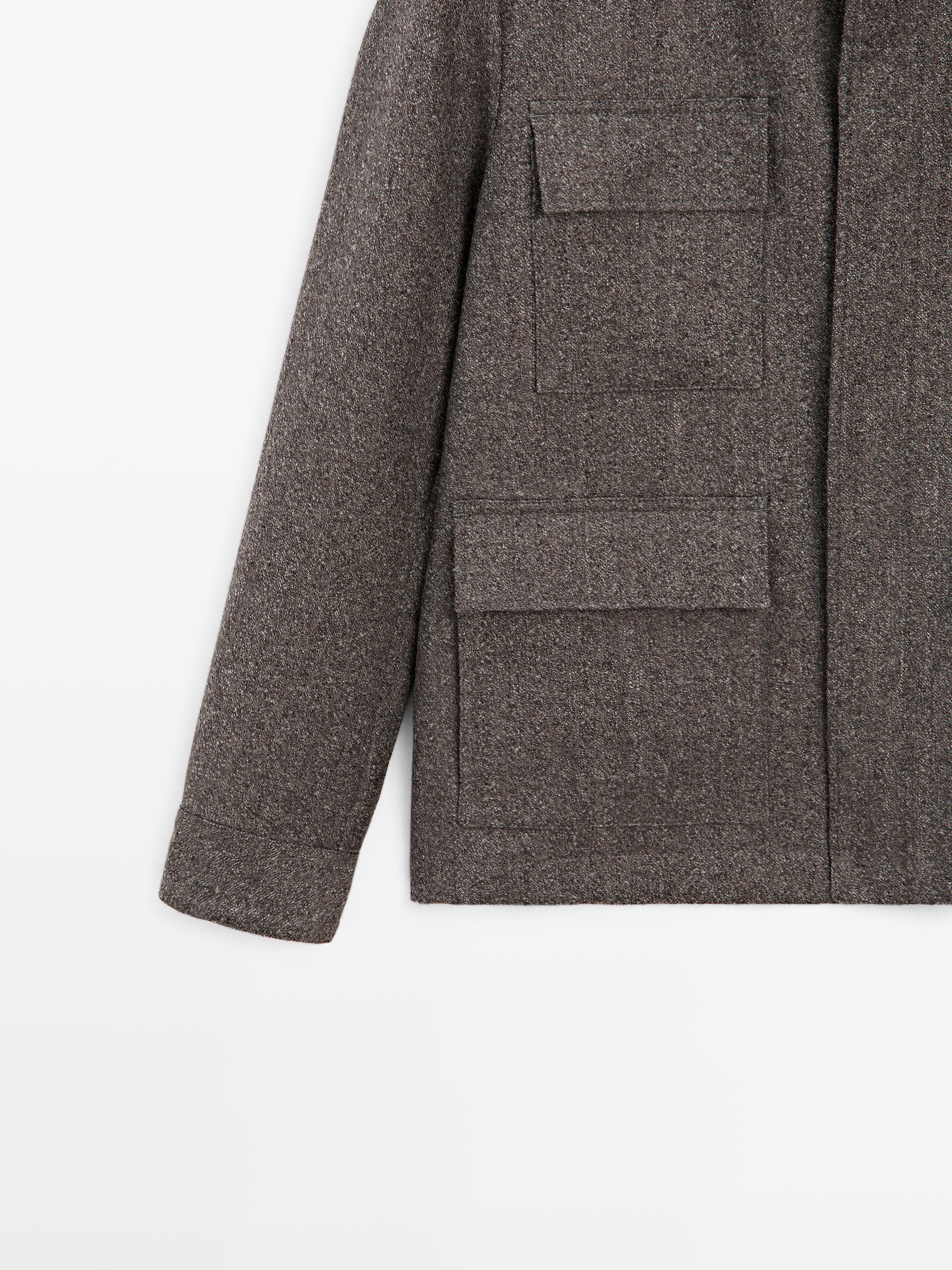 Herringbone wool blend cardigan